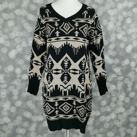 Woolrich Women Dew Berry Sweater Dress Blanket Aztec Print Size Small - Picture 2 of 11